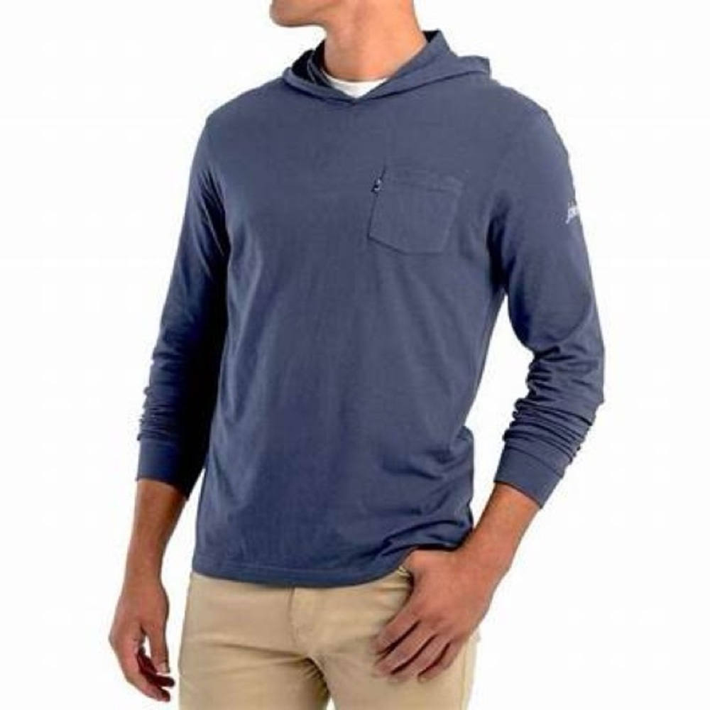 Johnnie-o, nwt, ELLER, hooded t-shirt, sky blue, size xl